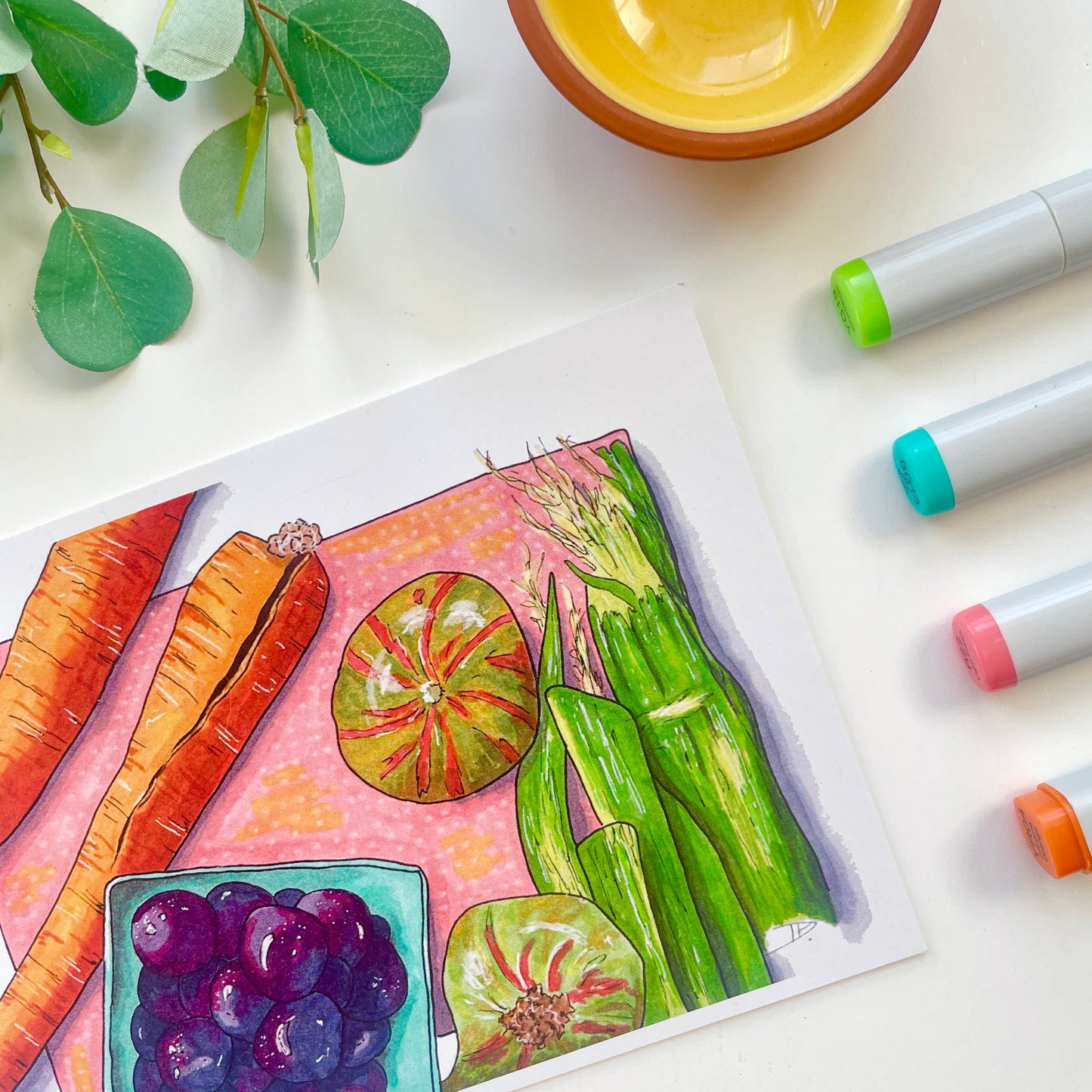 Eastern Market Summer Produce Haul Pop Art | Recycled Cardstock Print