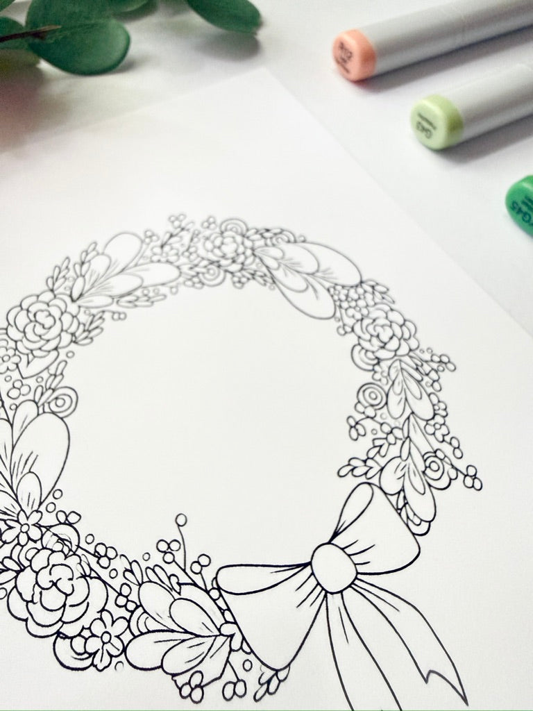 5x7 Color & Frame Sheet | Wreath