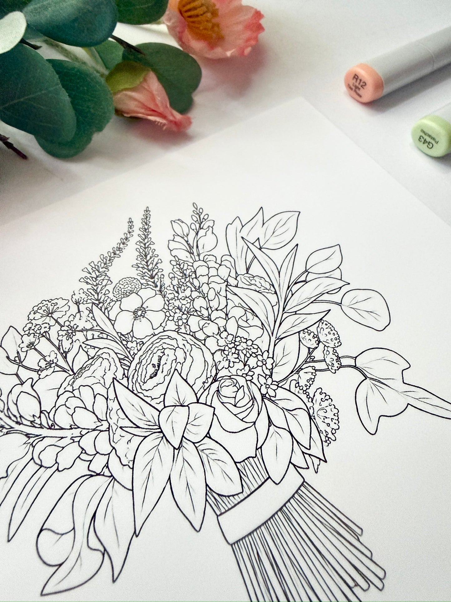 5x7 Color & Frame Sheet | Bouquet