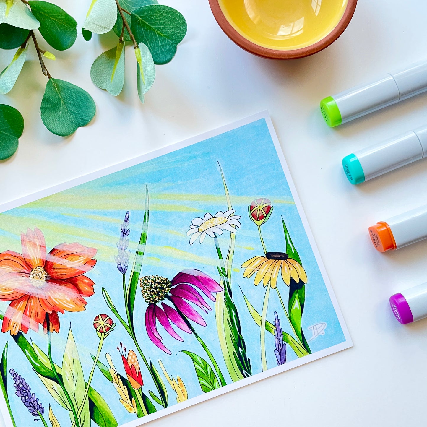 Wildflowers of Capitol Hill Pop Art | Recycled Cardstock Print
