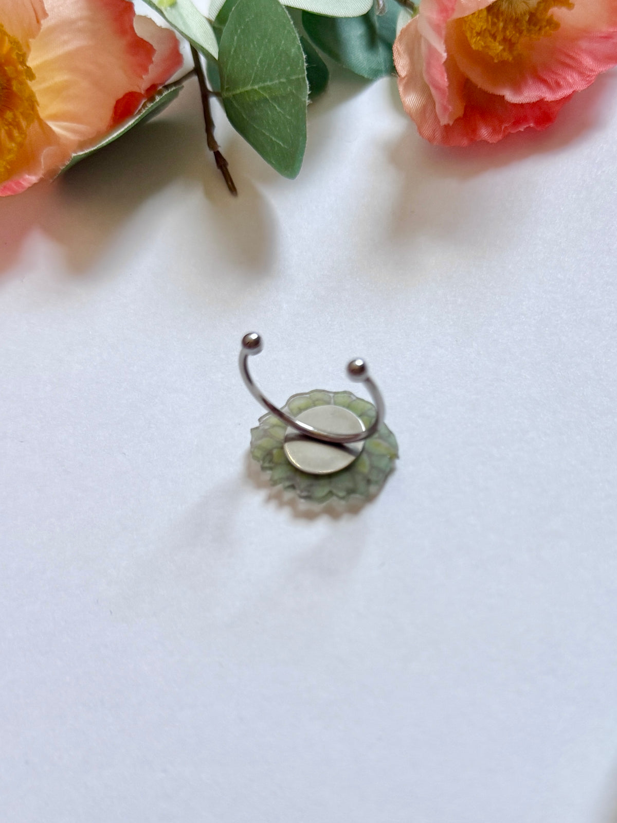 Hand-Illustrated Succulent | Handmade Resin Ring