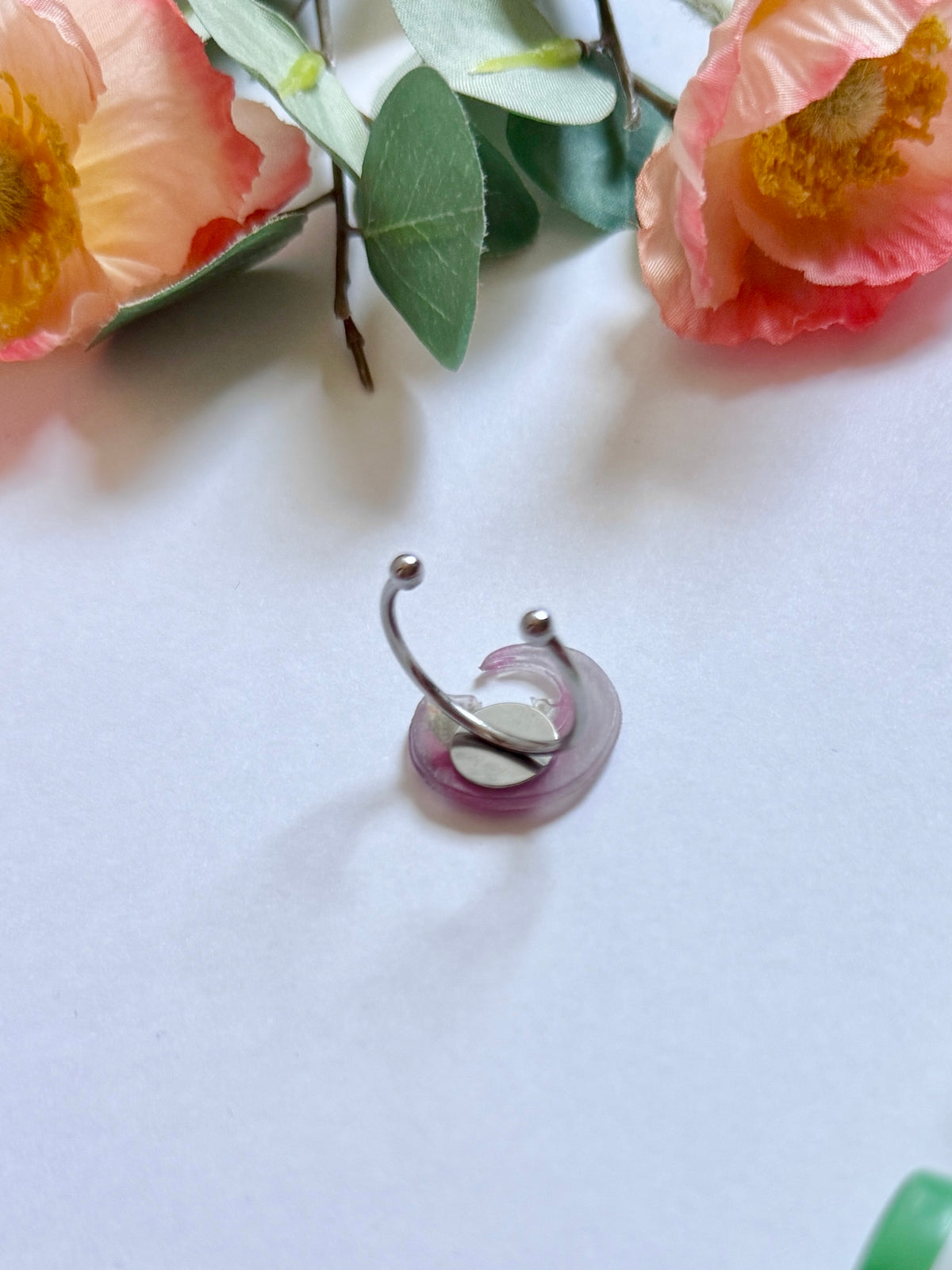 Hand-Illustrated Floral Moon | Handmade Resin Ring