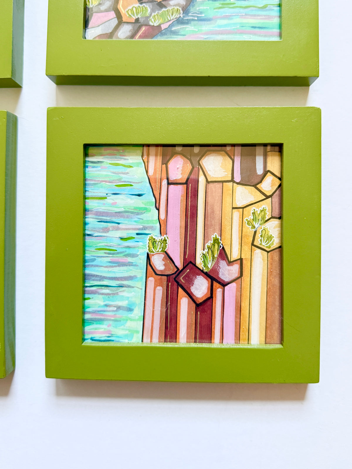 One of a Kind Batch Minis | Iceland Basalt Columns | Original 4x4 Illustrations