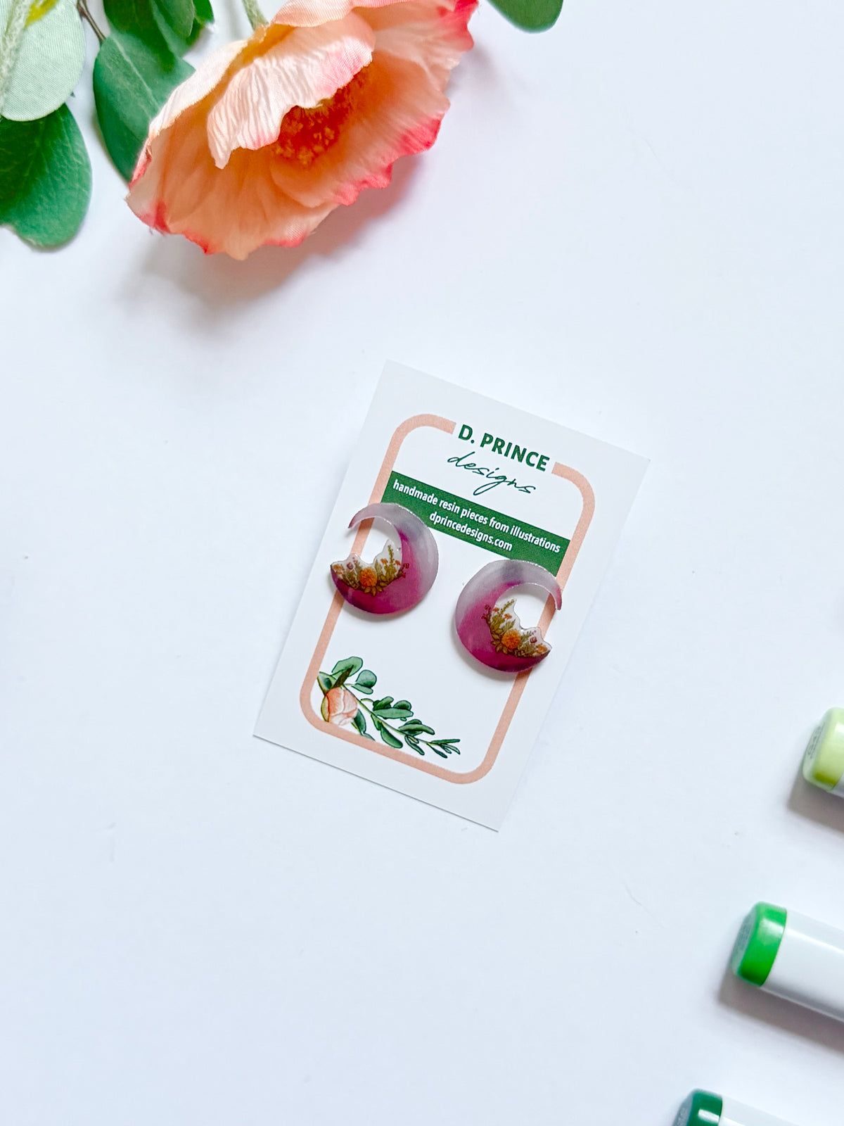 Handmade Acrylic + Resin Stud Earrings | Quilt Squares (Copy)