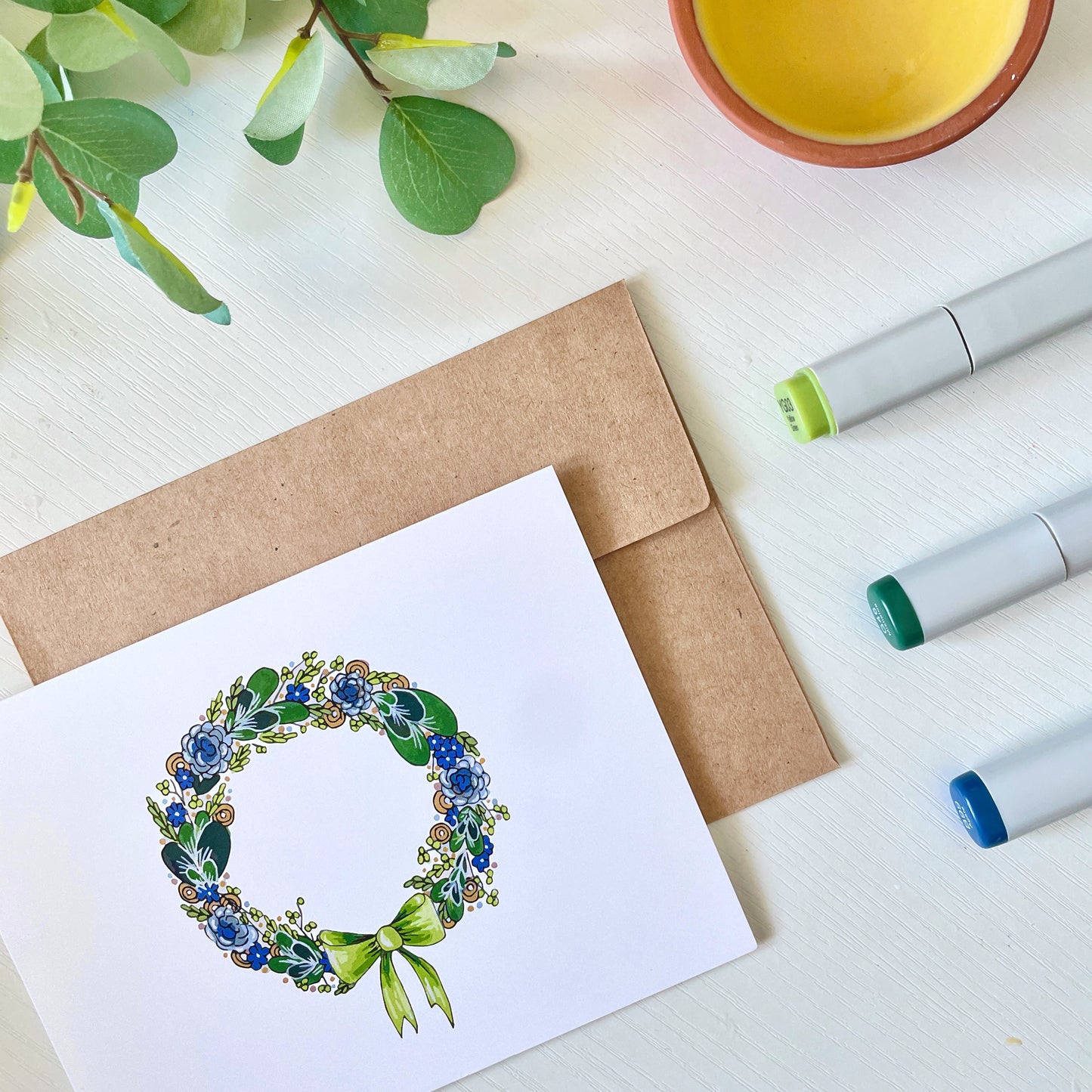 Spring Wreath | Hand Illustrated Greeting Card