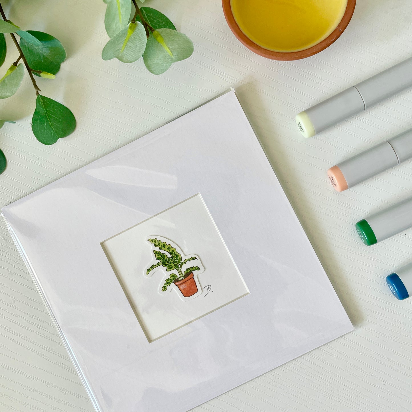 Calathea Houseplant | 3x3 ORIGINAL with 6x6 Mat