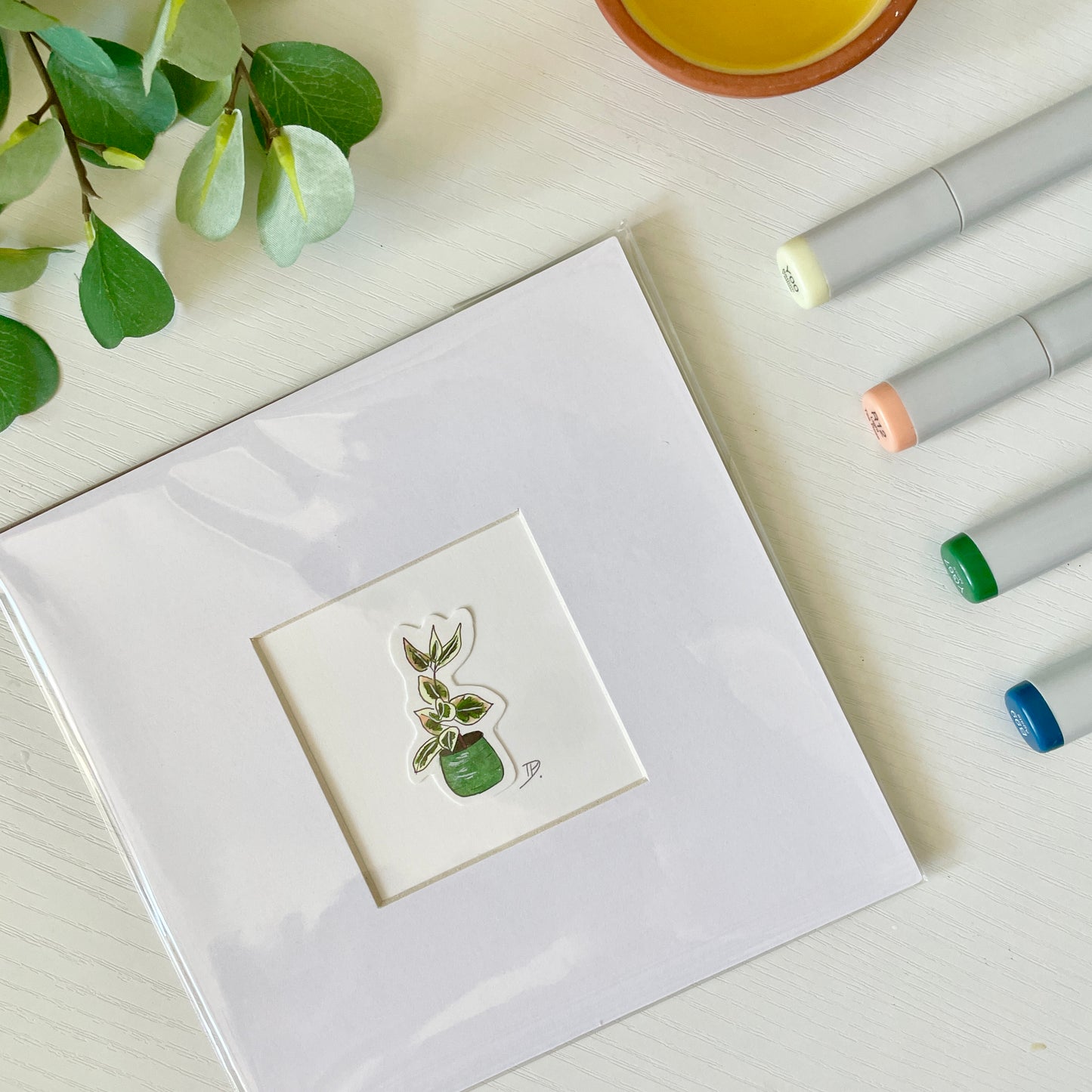 Ficus Houseplant | 3x3 ORIGINAL with 6x6 Mat