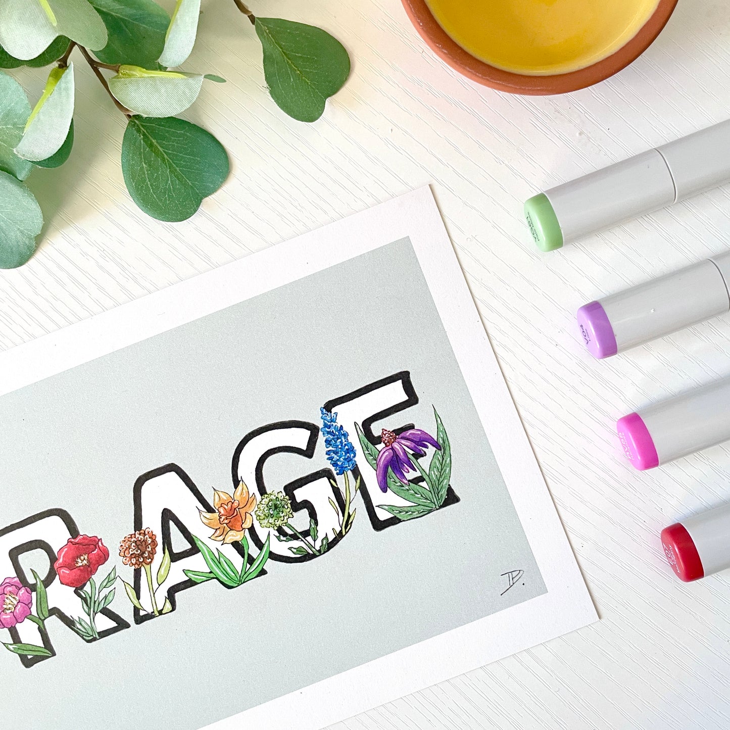 Hand-Illustrated Rage | Recycled Cardstock Print