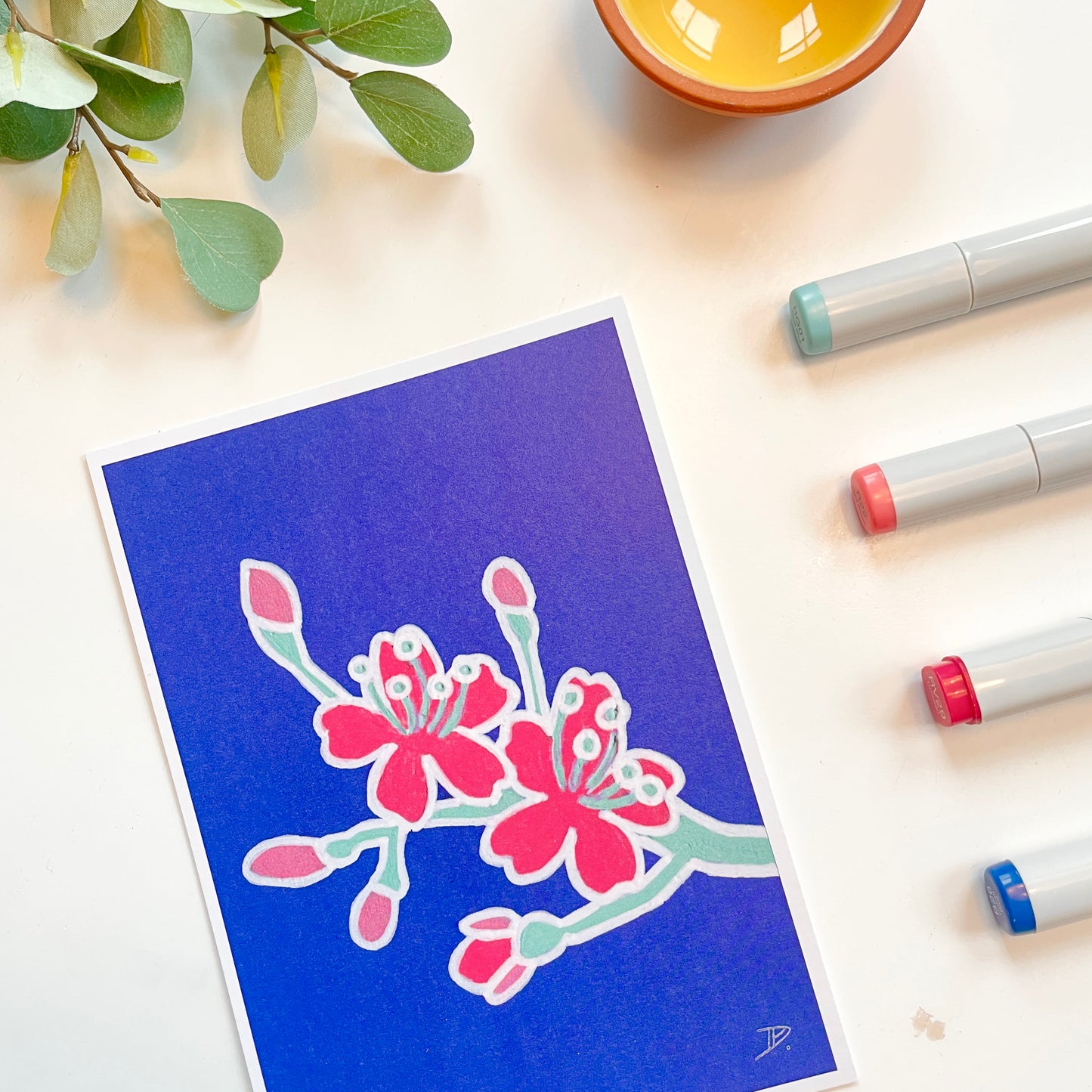 Cherry Blossom Pop Art | Recycled Cardstock Print