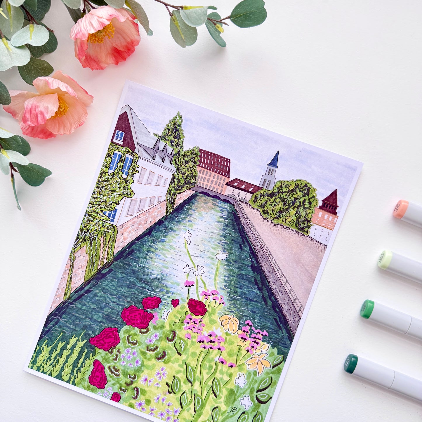 Hand-Illustrated Custom Place-Based Abstract