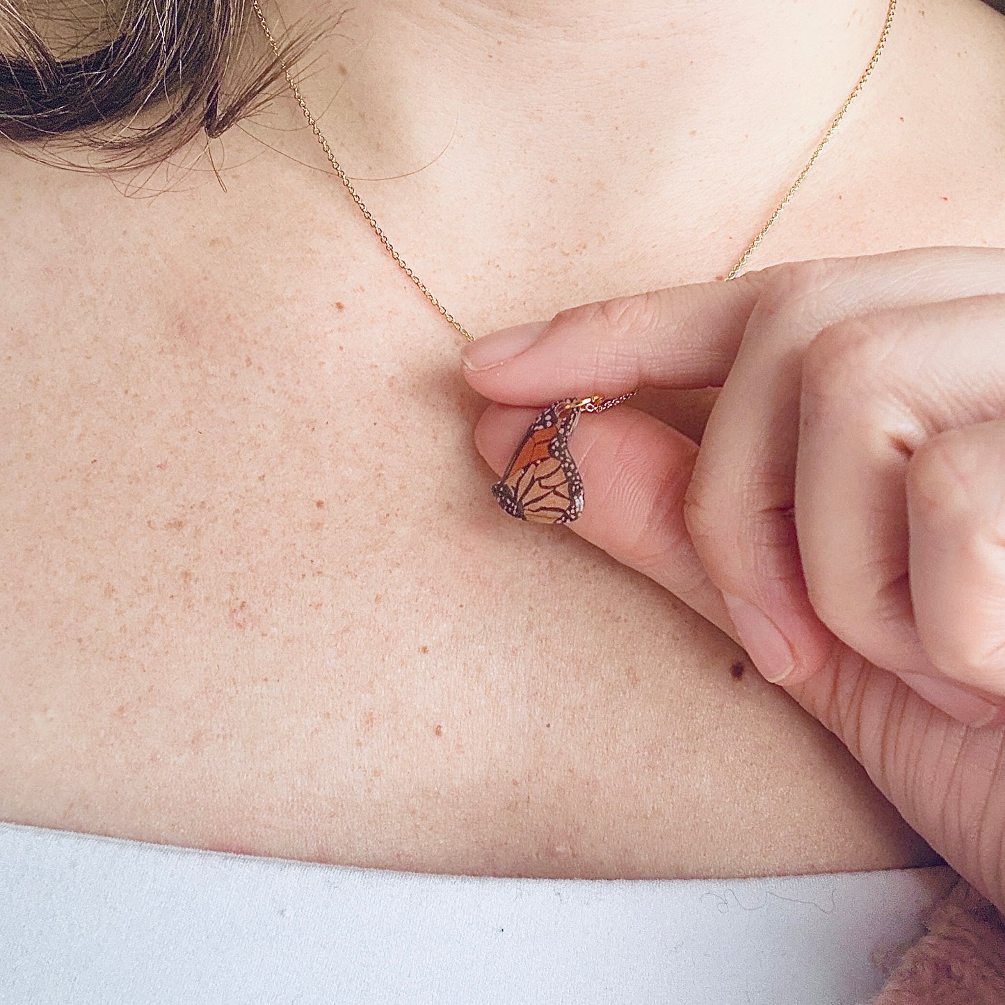 Hand-Illustrated Monarch Butterfly | Handmade Acrylic Necklace