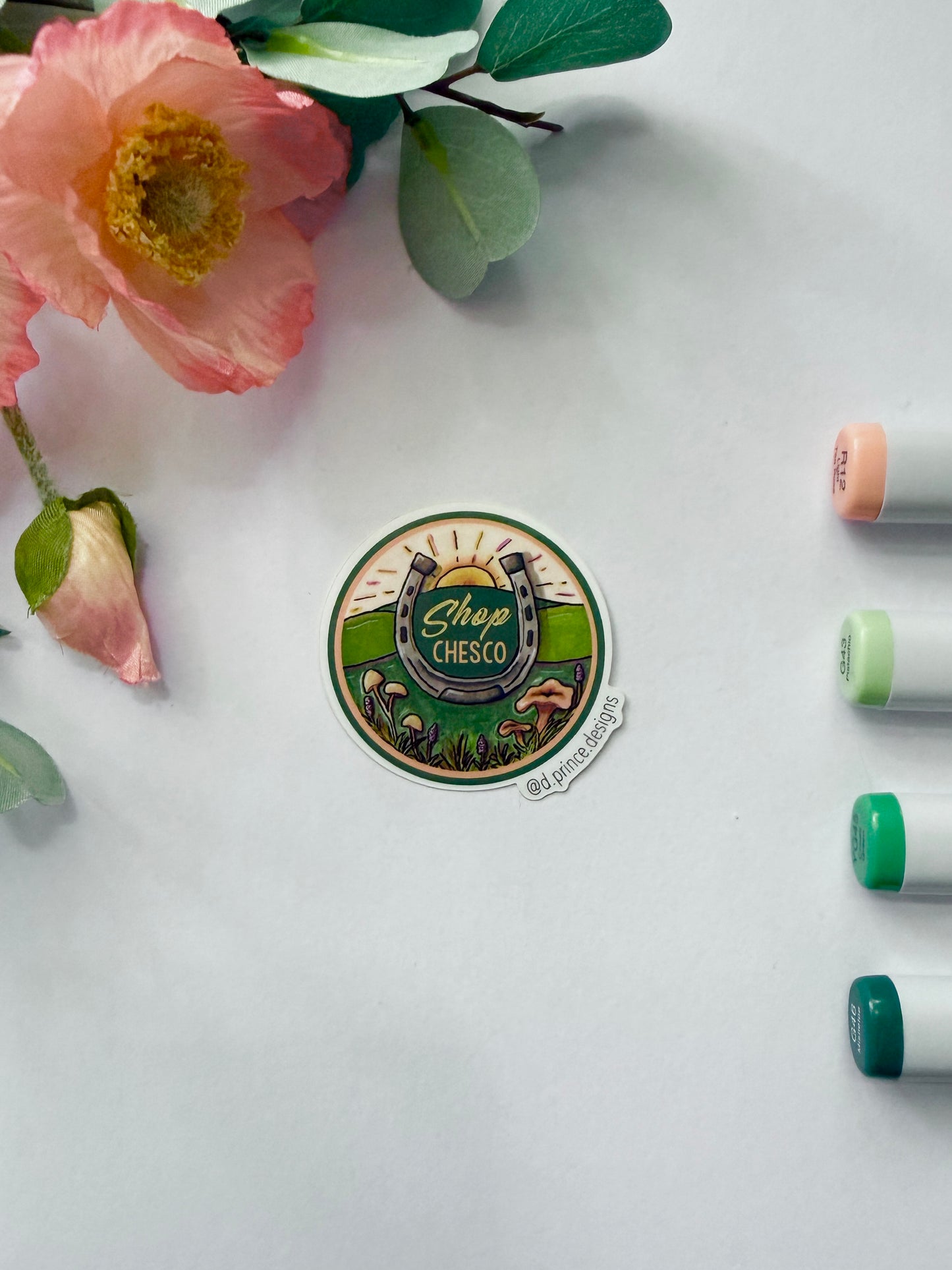 Hand-Illustrated Shop Chester County | 2" Vinyl Sticker