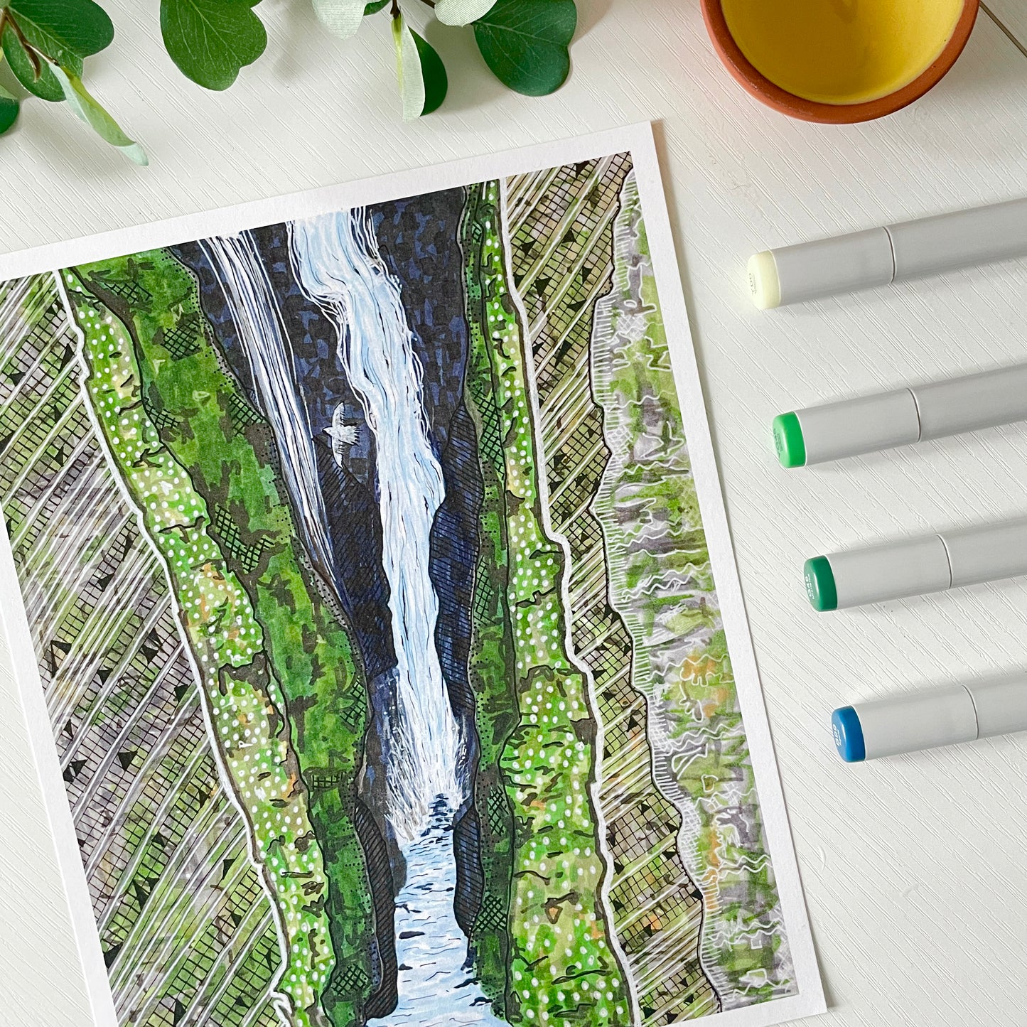 Iceland Glymur Waterfall Abstract | 5x7 ORIGINAL