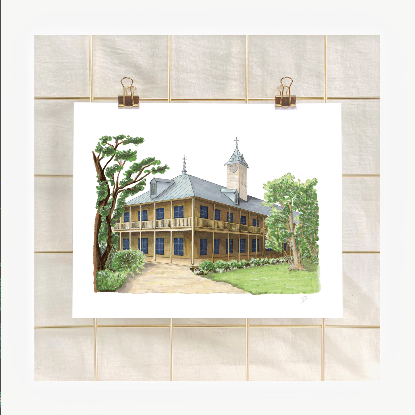 Hand-Illustrated Angled House/Building/Venue Portrait