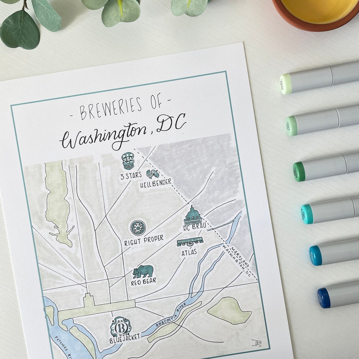 Breweries of DC | Recycled Cardstock Print