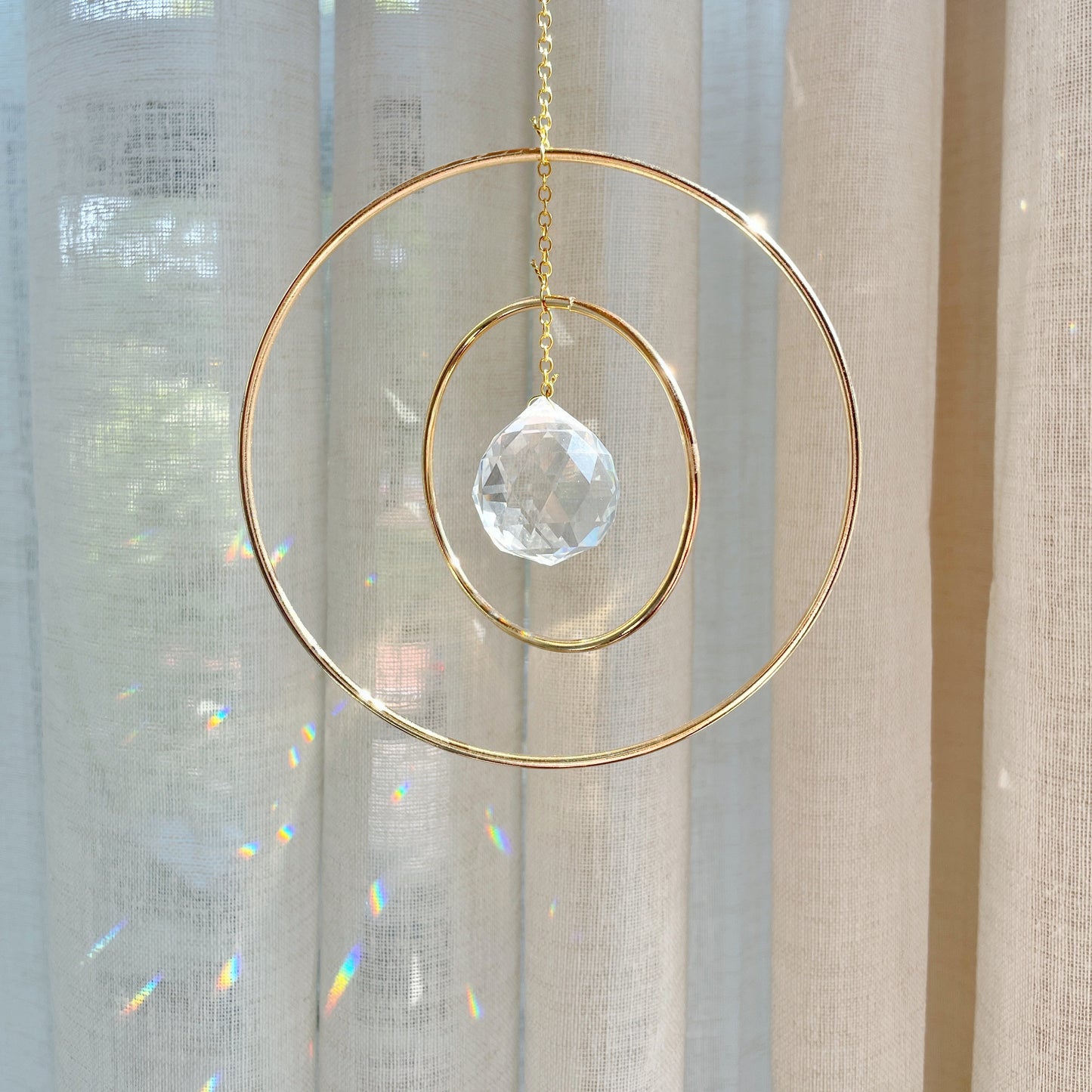 Medium Galaxy Suncatcher with Gold Rings