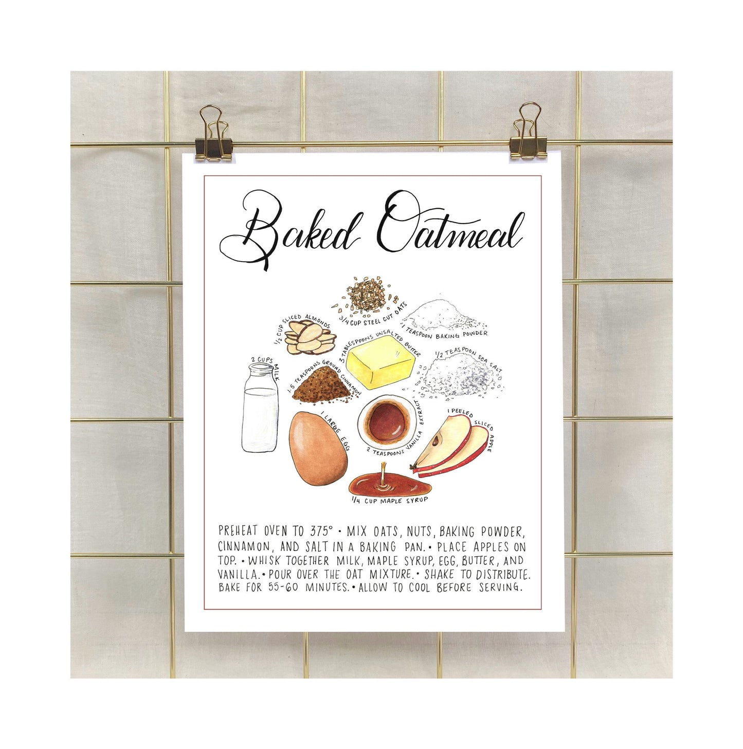 Custom Hand-Illustrated Recipe