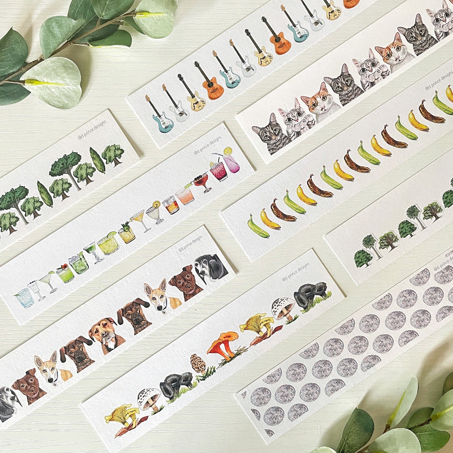 Hand-Illustrated Mushrooms | Recycled Cardstock Bookmark