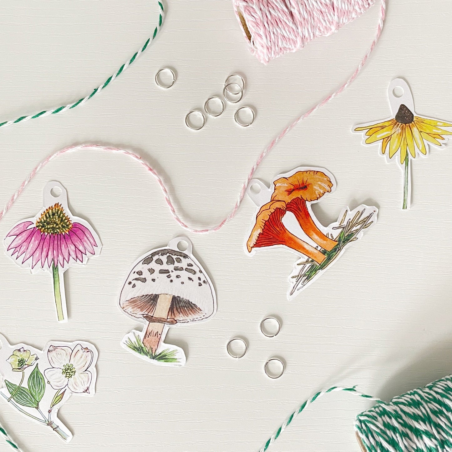 Handmade Paper Garland | Mushrooms