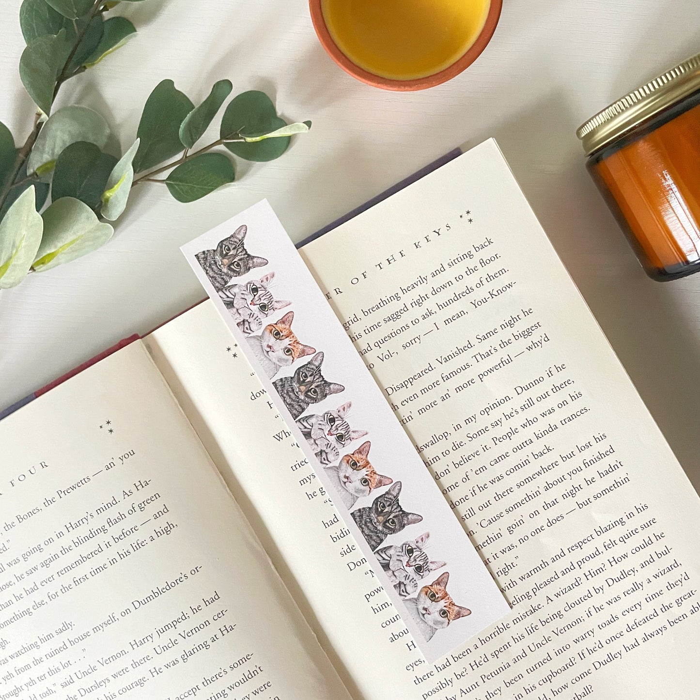 Hand-Illustrated Cats | Recycled Cardstock Bookmark