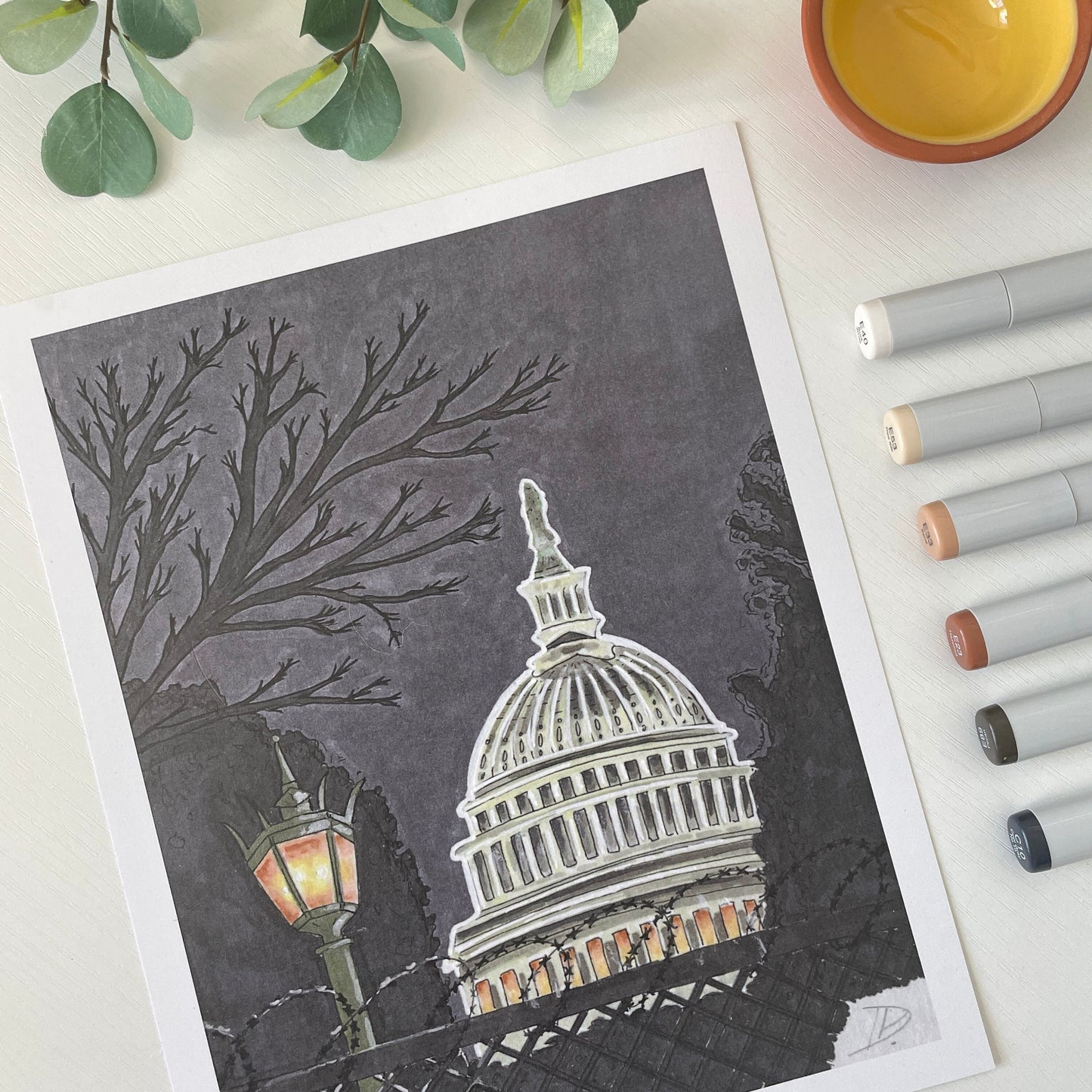 Capitol at Night | Recycled Cardstock Print