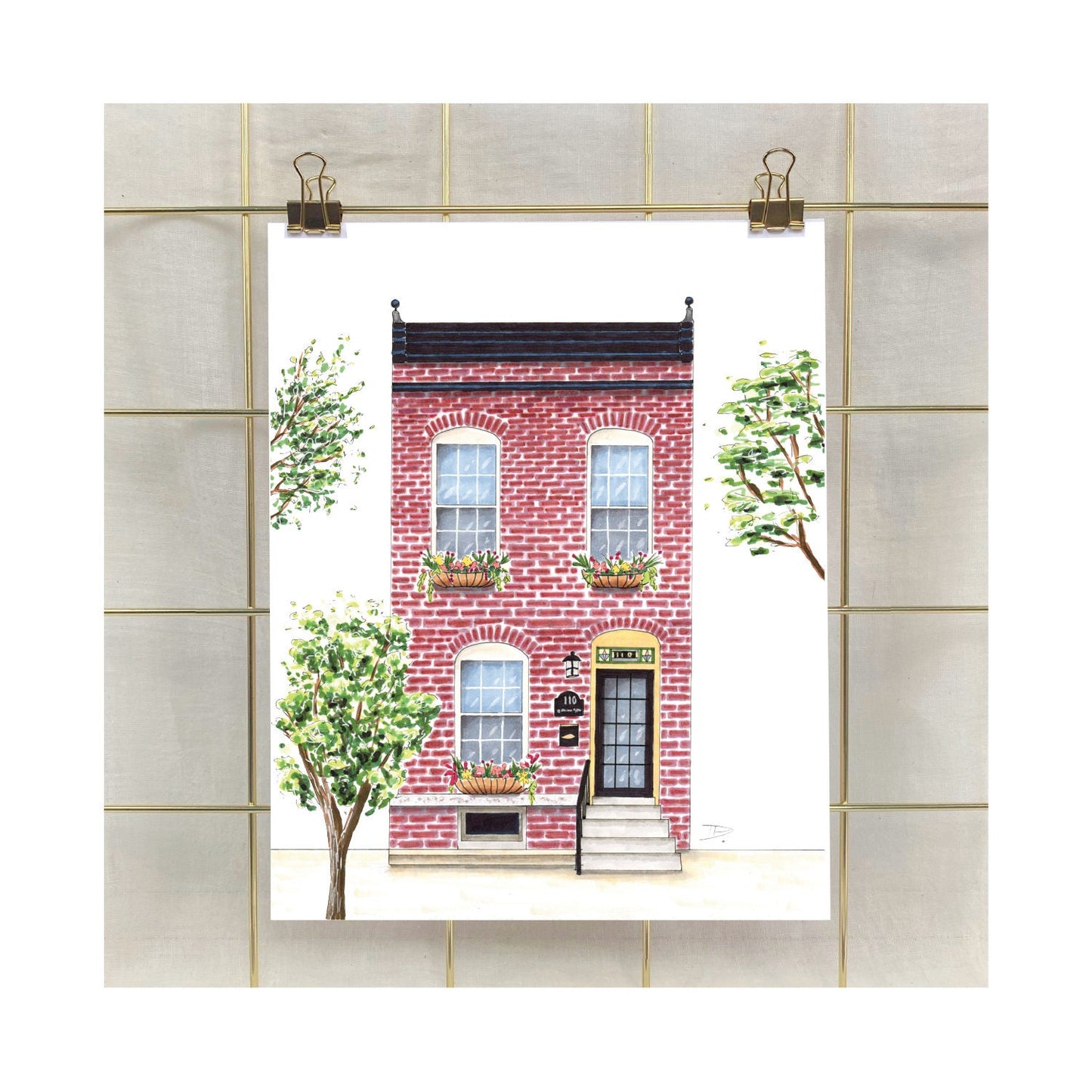 Hand-Illustrated House Portrait