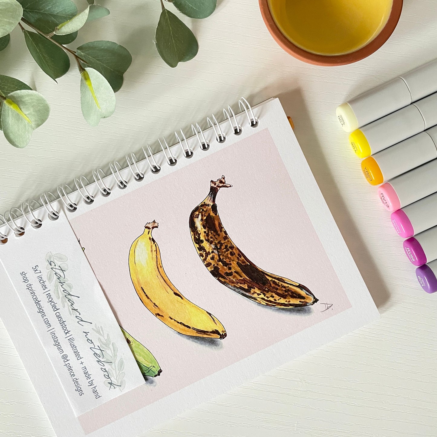 Hand-Illustrated Bananas Notebook/Sketchbook