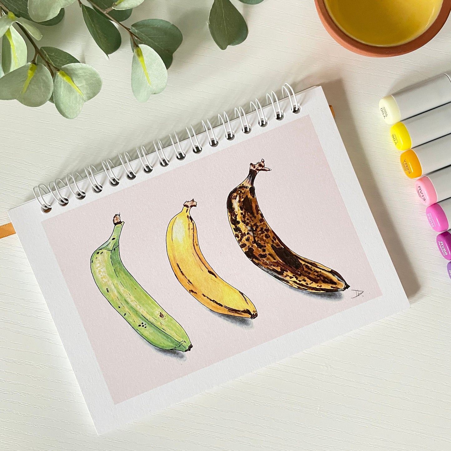 Hand-Illustrated Bananas Notebook/Sketchbook