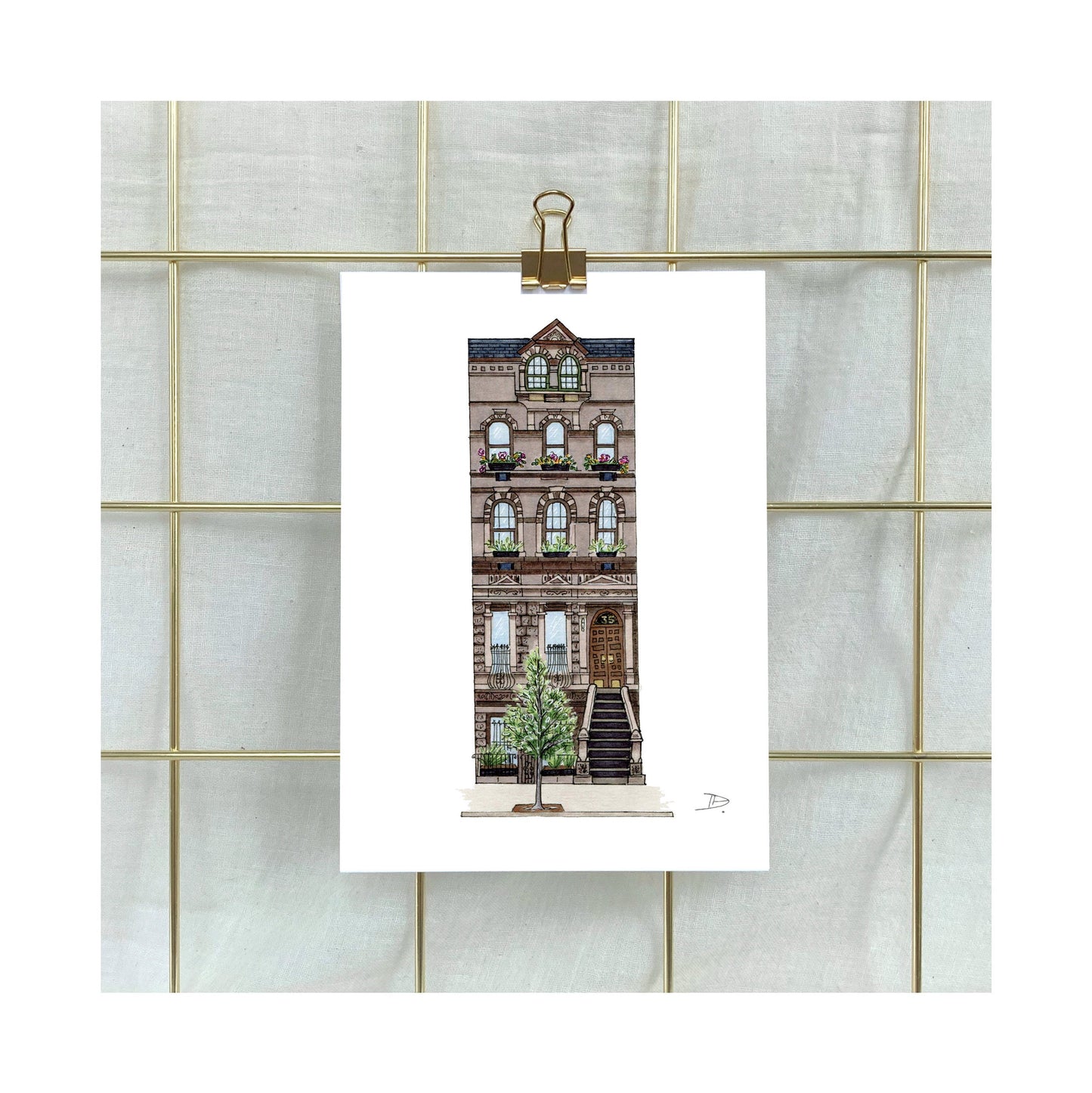 Hand-Illustrated House Portrait