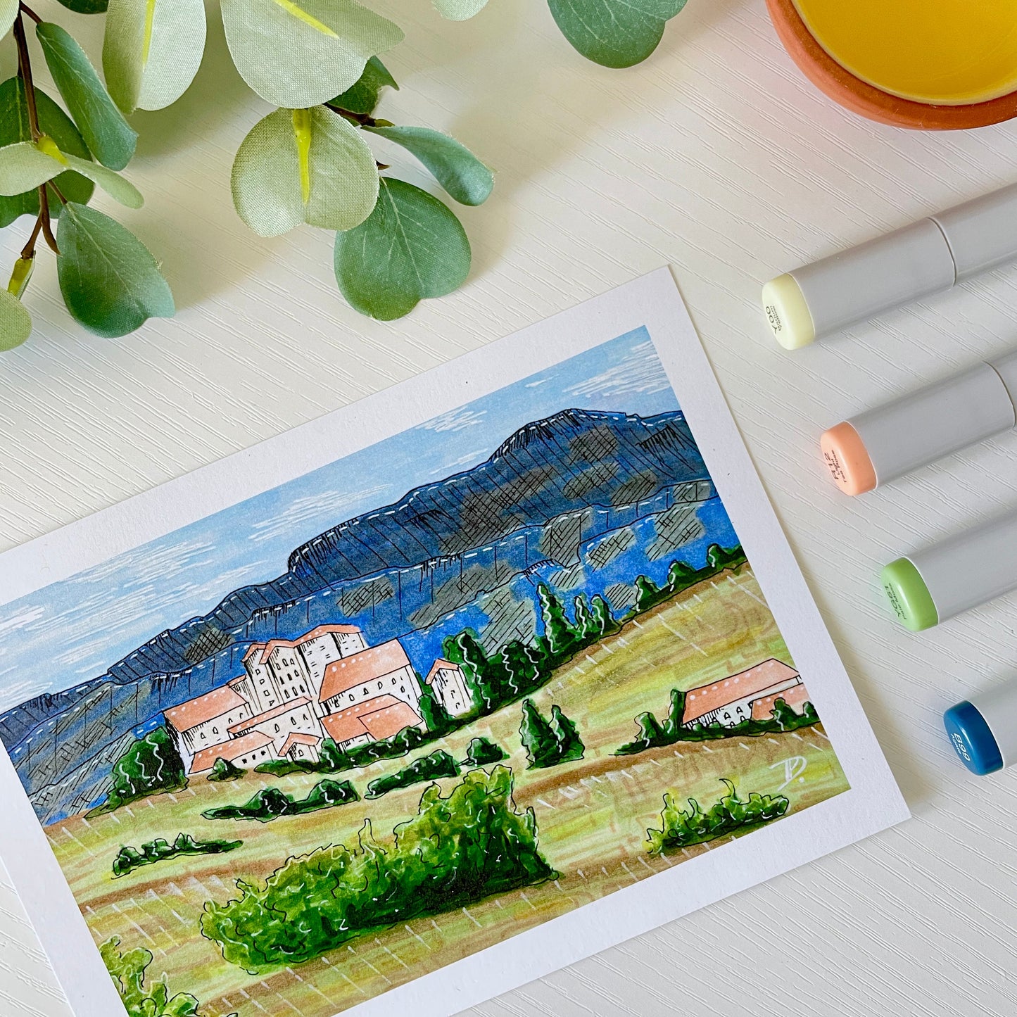 Italian Countryside Abstract | Recycled Cardstock Print