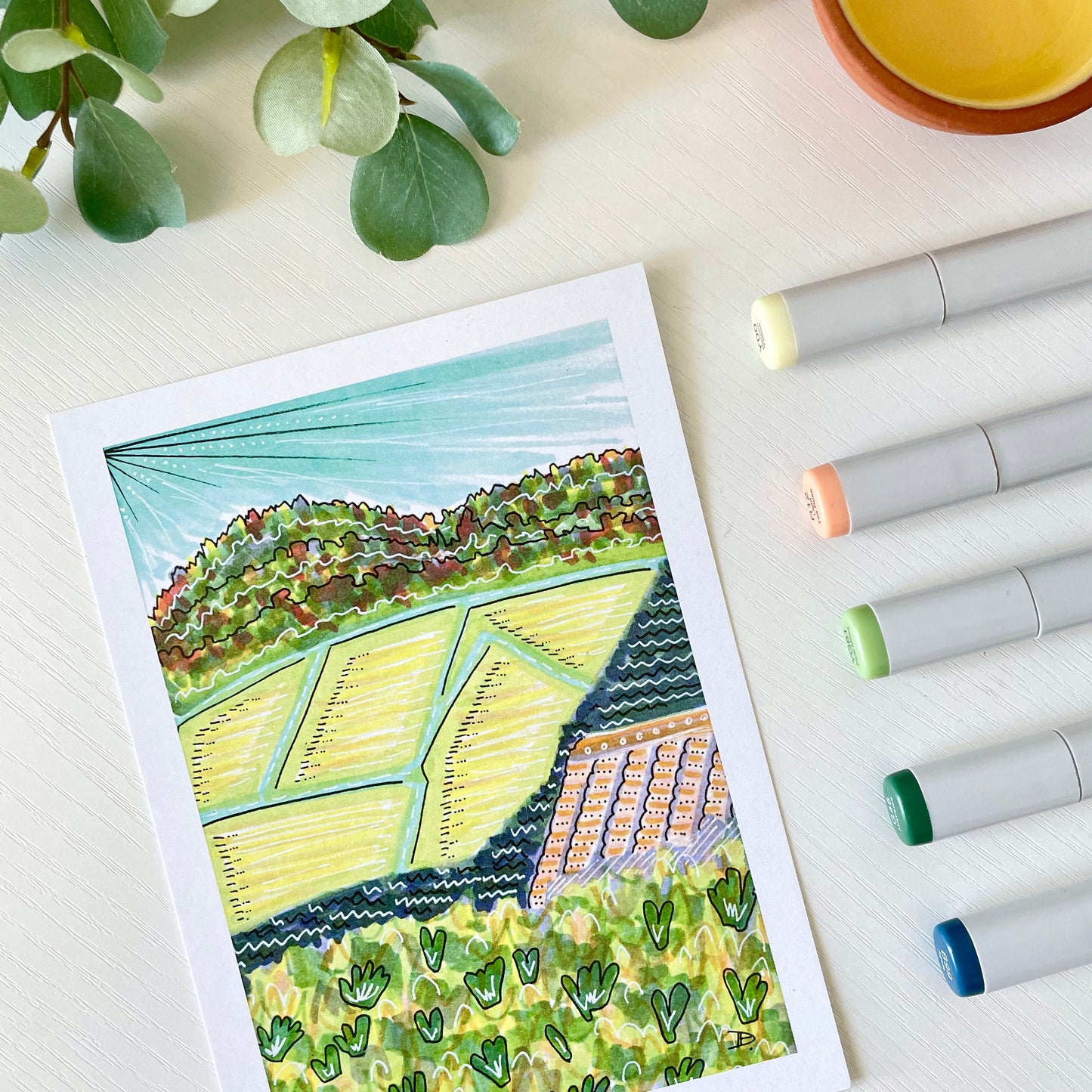 Douro Valley, Portugal Abstract | Recycled Cardstock Print