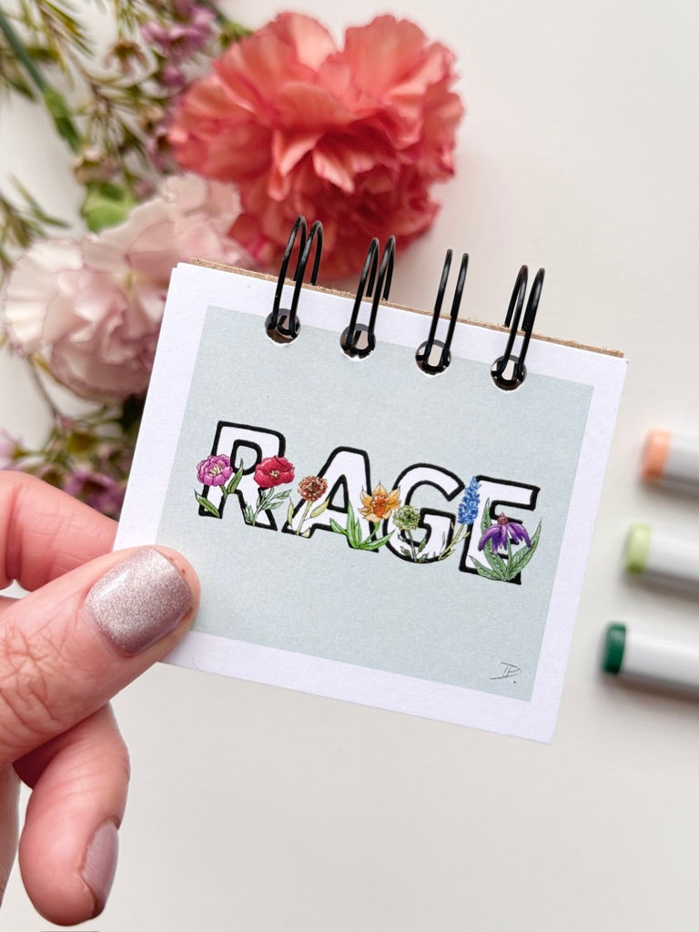 Handmade Mini Notebook/Sketchbook | Rage