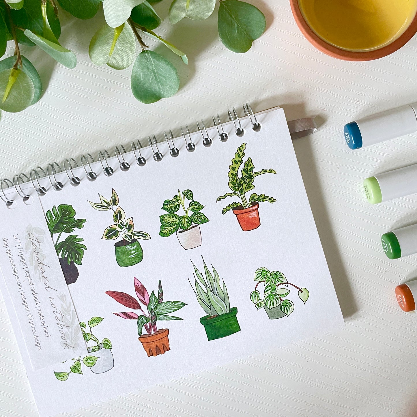 Hand-Illustrated Houseplants Notebook/Sketchbook