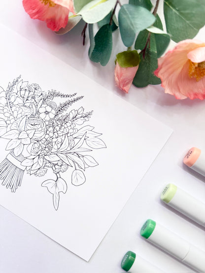 5x7 Color & Frame Sheet | Bouquet