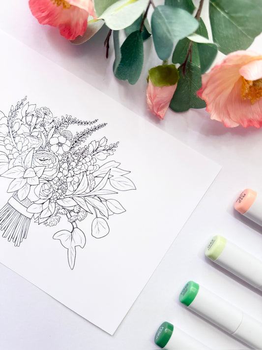 5x7 Color & Frame Sheet | Bouquet
