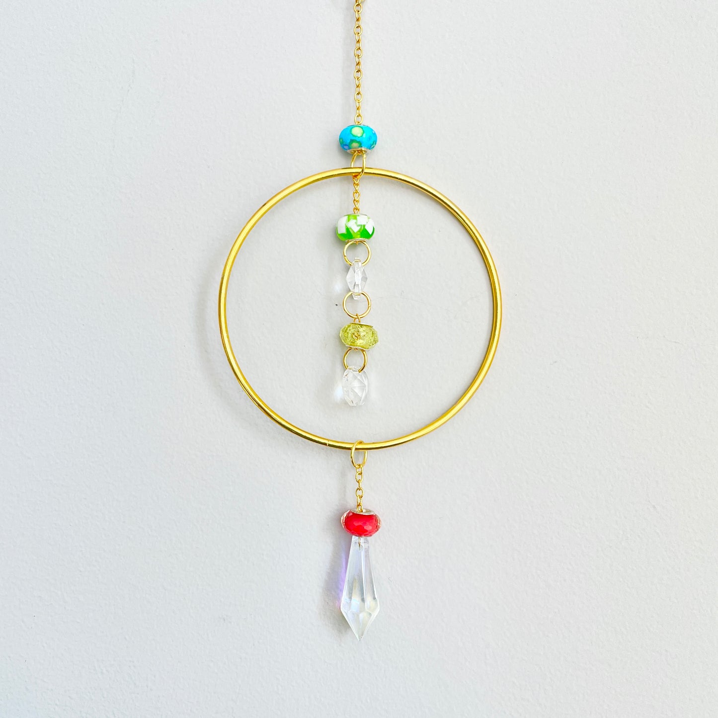 Small Decorative Rainbow Suncatcher with Beads