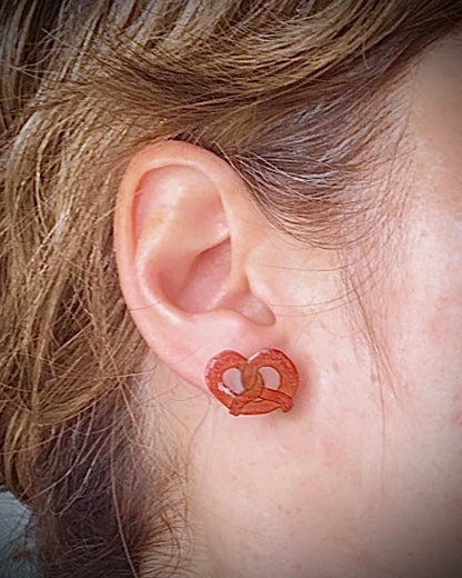 Handmade Acrylic + Resin Stud Earrings | Pretzels