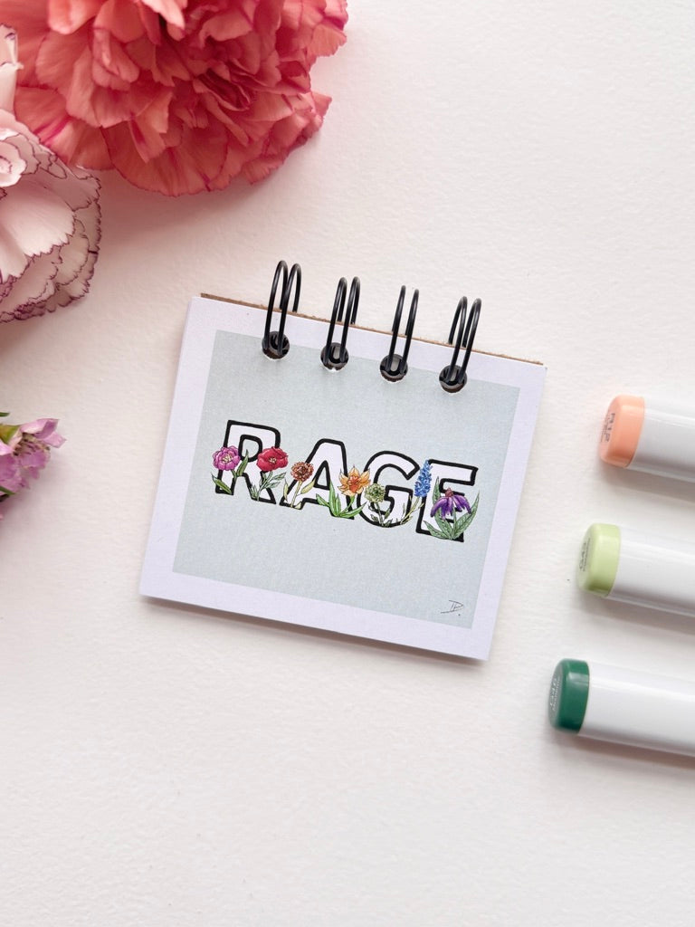 Handmade Mini Notebook/Sketchbook | Rage