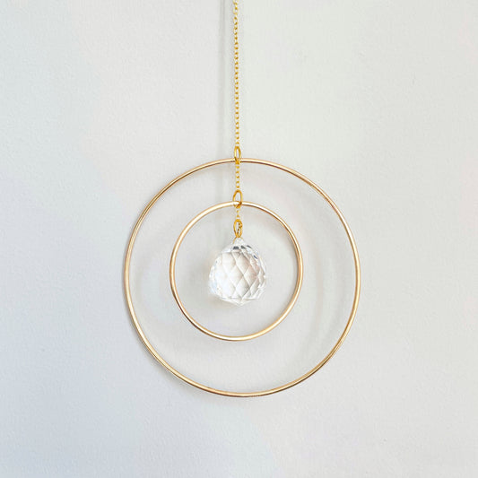 Medium Galaxy Suncatcher with Gold Rings