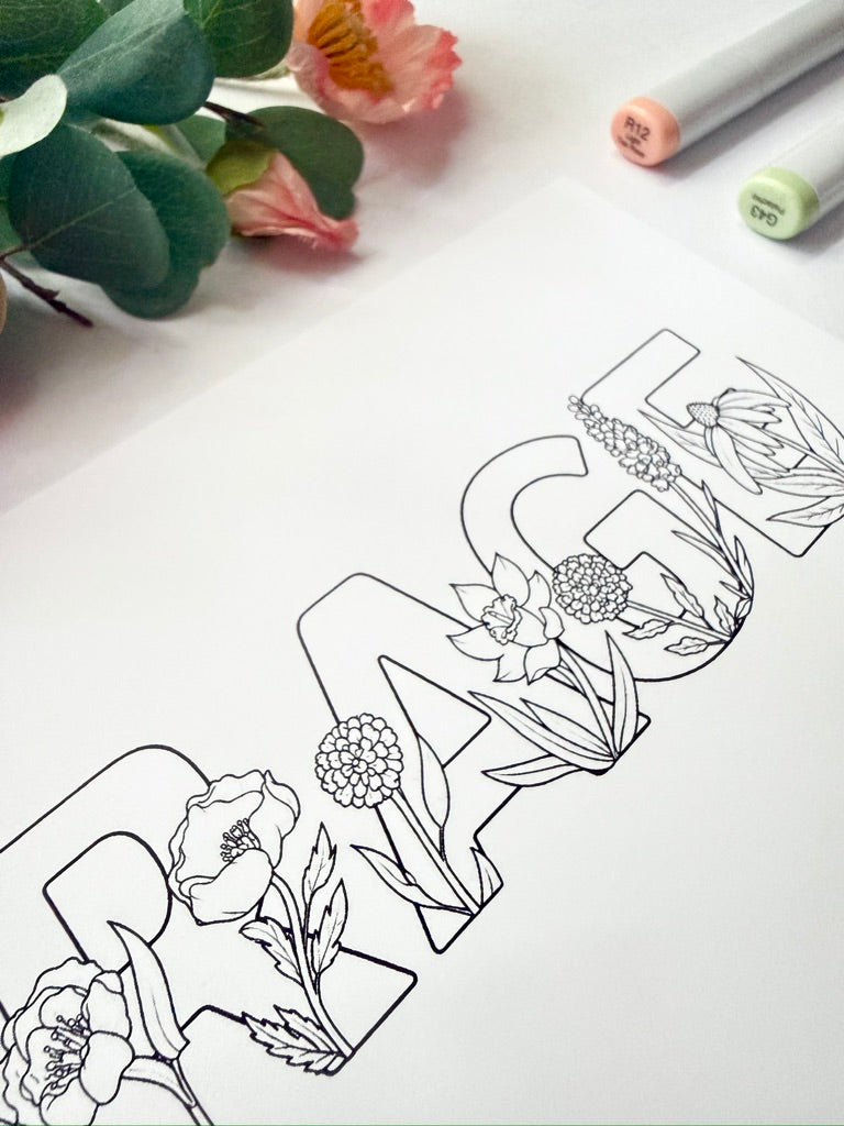 5x7 Color & Frame Sheet | Floral Rage