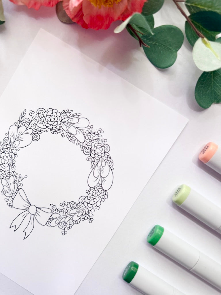 5x7 Color & Frame Sheet | Wreath
