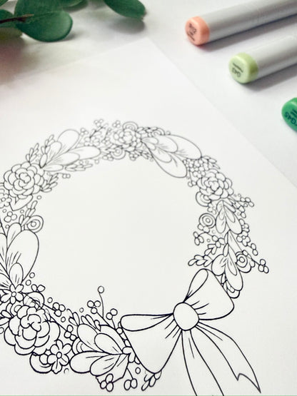 5x7 Color & Frame Sheet | Wreath