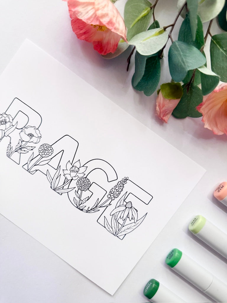 5x7 Color & Frame Sheet | Floral Rage