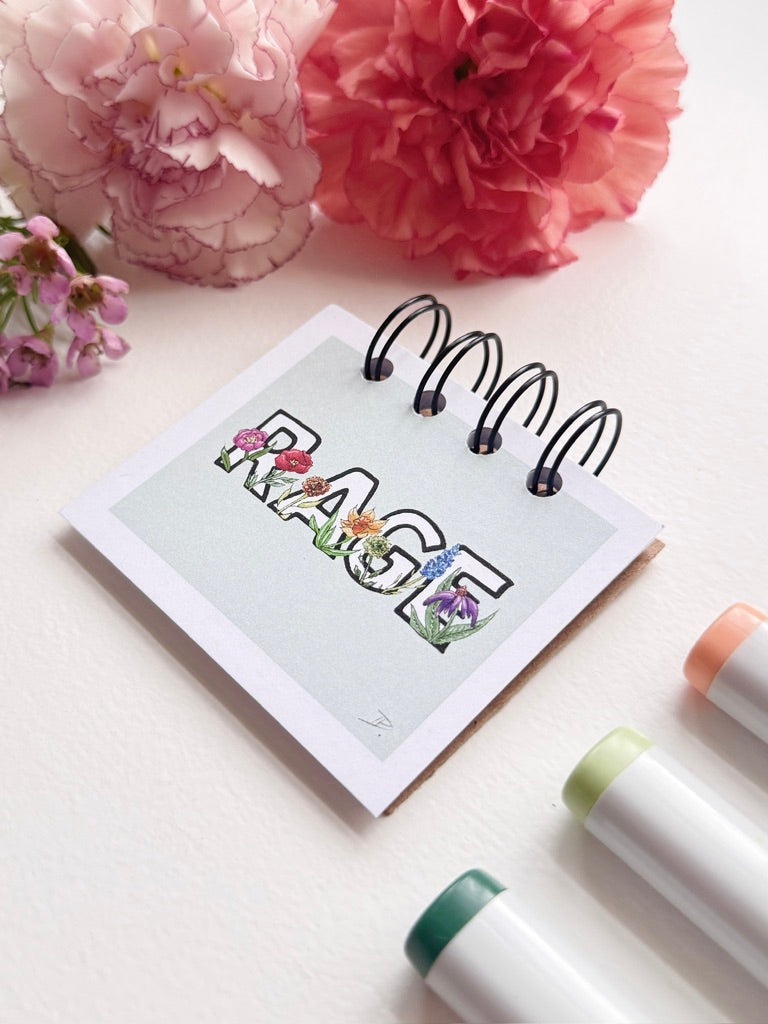 Handmade Mini Notebook/Sketchbook | Rage