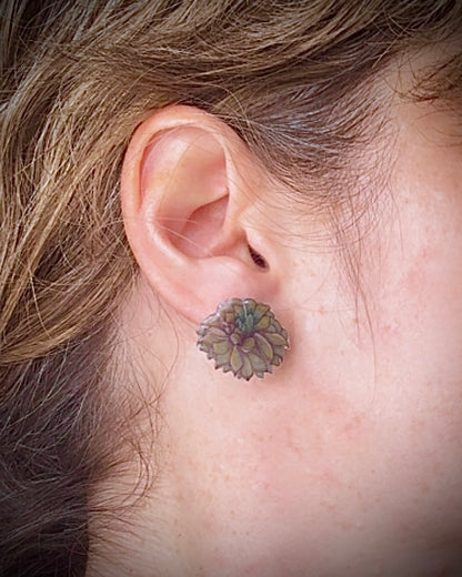 Handmade Acrylic + Resin Studs | Succulents