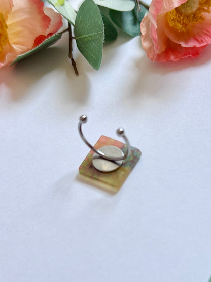 Hand-Illustrated Quilt Squares | Handmade Resin Ring