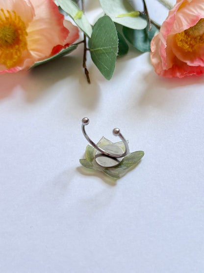 Hand-Illustrated Southern Magnolia Flower | Handmade Resin Ring