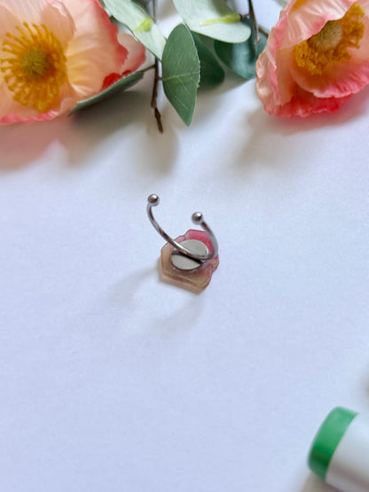 Hand-Illustrated Stack of Books | Handmade Resin Ring
