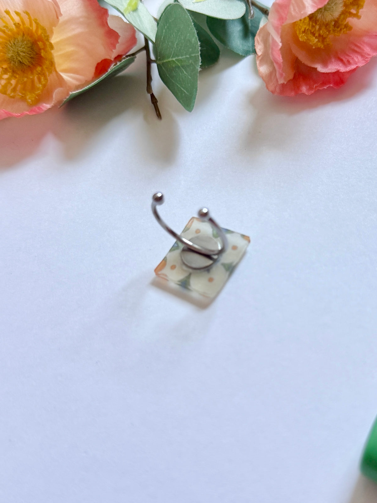 Hand-Illustrated Tile - Fleur | Handmade Resin Ring