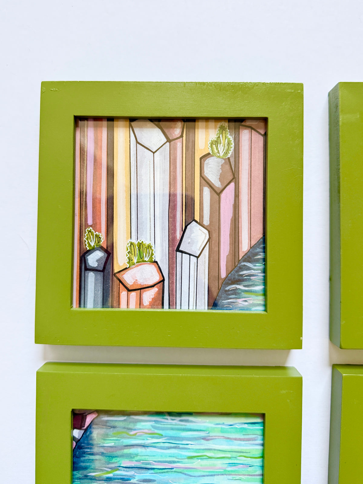 One of a Kind Batch Minis | Iceland Basalt Columns | Original 4x4 Illustrations